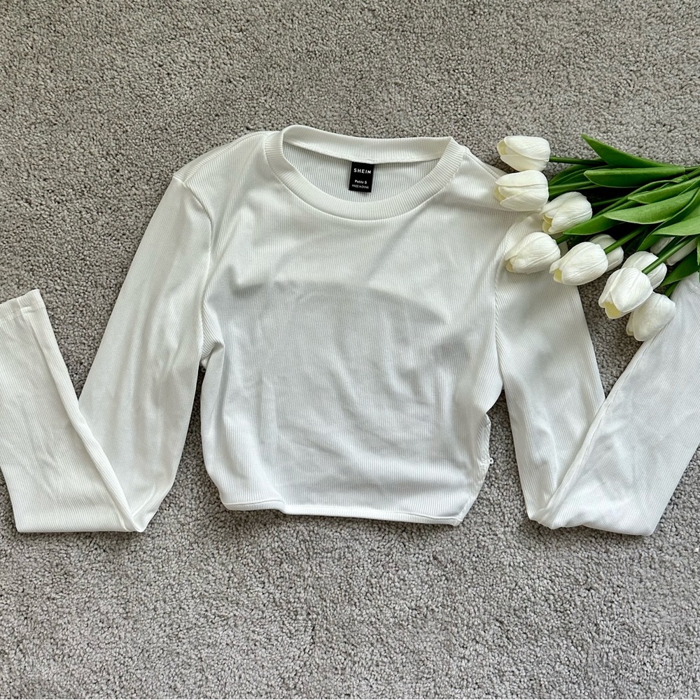 White SHEIN backless crop top